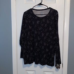 Black/White/Tan Abstract LS